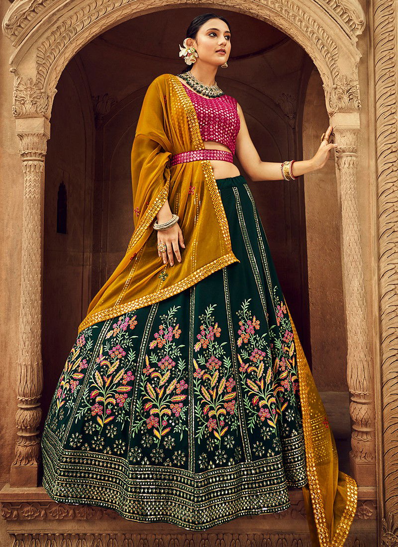 Green Deep Pink Colour Brides Maid Vol 25 Shubhkala New Latest Designer Ethnic Wear Georgette Lehenga Choli Collection 2213